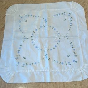 Vintage Embroidered Floral Pillow Cover